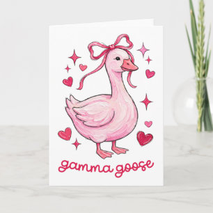 Cartão Gamma Goose Coquete Laço Rosa Coração Dia dos Namo