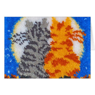 Cartão Gancho de Trava de Gatos Românticos