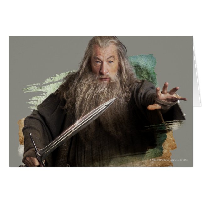 Cartão Gandalf com Espada (Frente Horizontal)