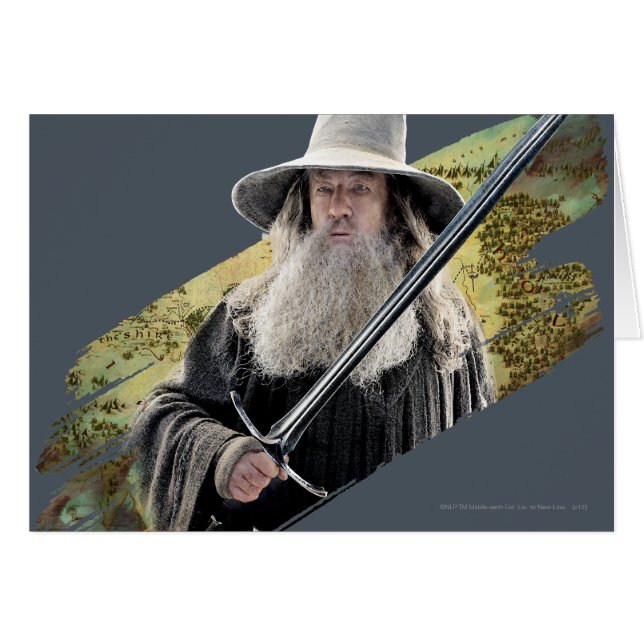 Cartão Gandalf com Espada Verde (Frente Horizontal)