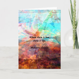 Cartão Gandhi - Citação Inspiracional sobre Amor, Vida e 