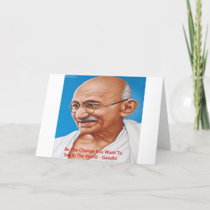 Cartão Gandhi & Seja a Mudança Citação