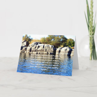 Cartão Gandhi Wisdom dizendo citação sobre o destino