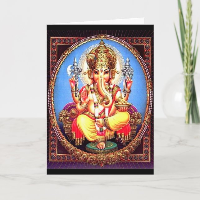 Cartão Ganesha (गणेश) Indian Elephant (Frente)