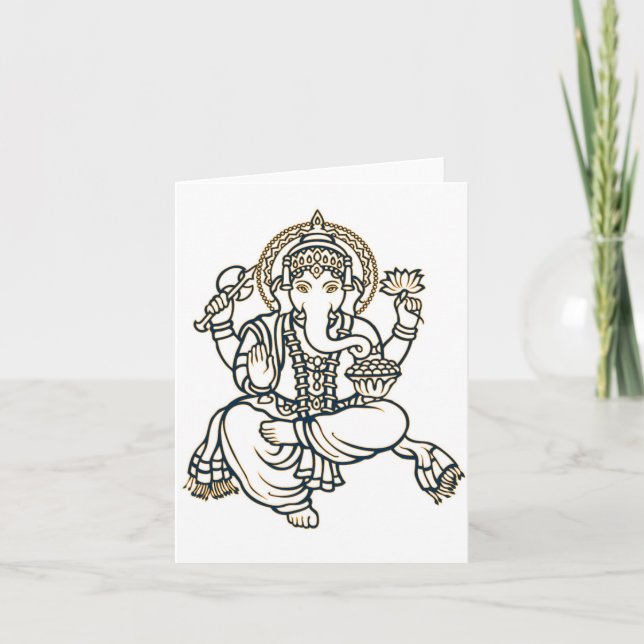 Cartão Ganesha Hindu Deity God (Frente)