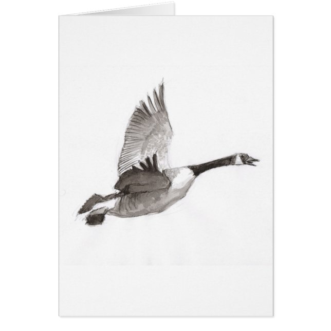 Cartão Ganso em vôo que tira (Frente)