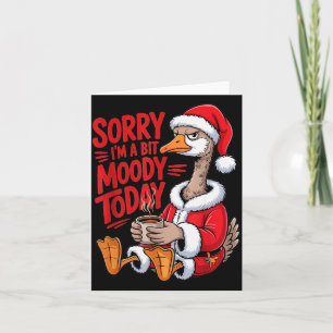 Cartão Ganso Mal-Humorado Natal Fato de Papai Noel Café H