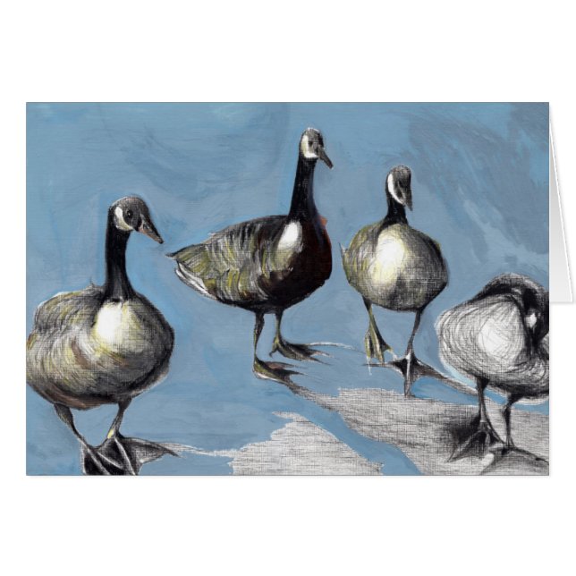 Cartão Gansos amigáveis 2012 de Canadá (Frente Horizontal)