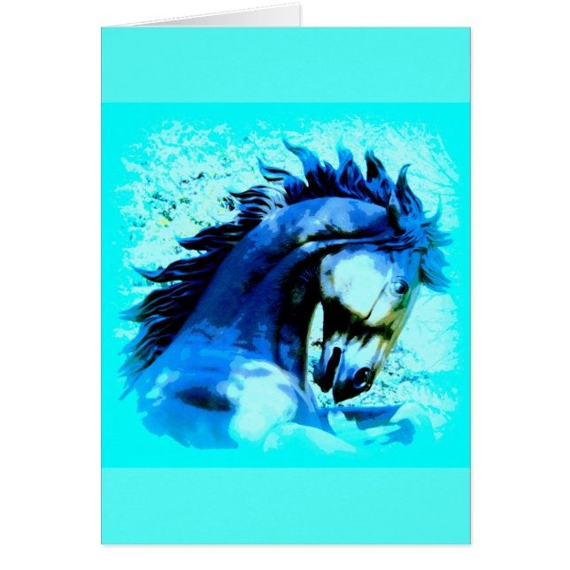 Cartão garanhão de mustang azul (Frente)