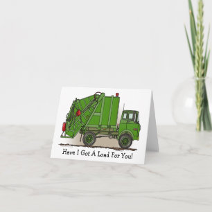 Cartão Garbage Truck Green Note Card