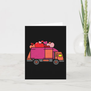 Cartão Garbage Truck Hearts Toddler Boys Dia de os namora