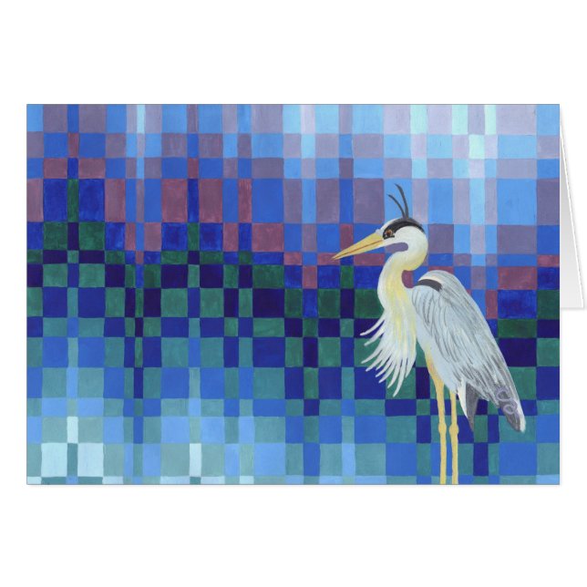 Cartão Garça-real de grande azul (Frente Horizontal)