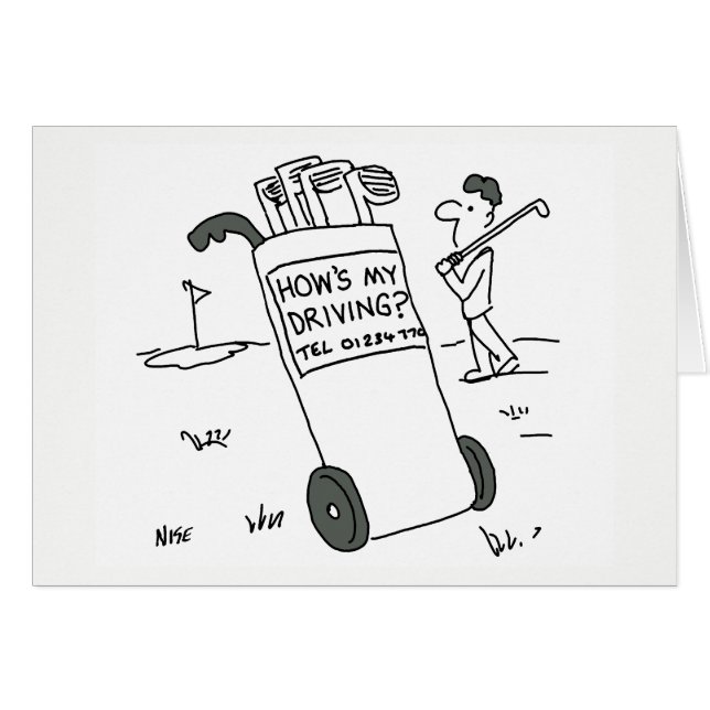 Cartão Gard - Golfer pergunta "Como está minha condução?" (Frente Horizontal)