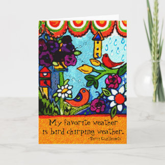 Cartão Garden birdhouse Greeting Card Birds Summer Spring
