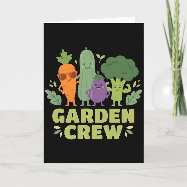 Cartão Garden Crew Vegetable Characters funny (Frente)
