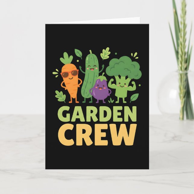 Cartão Garden Crew Vegetable Characters funny (Frente)