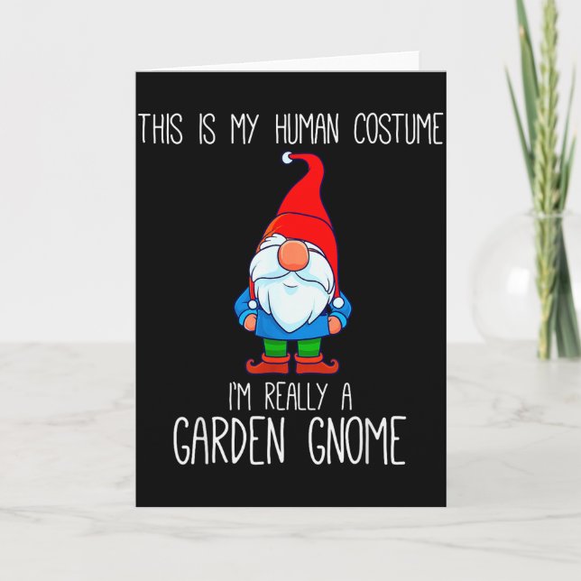 Cartão Garden Gnome Costume, Halloween, This Is My Human  (Frente)