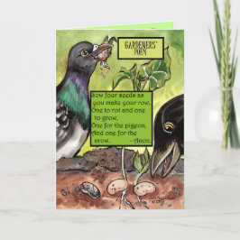 Cartão Garden Poem Seeds Plants Birds Garden Green Spring