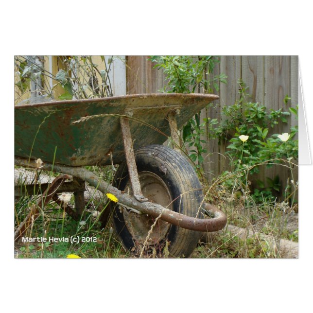 Cartão Garden Wheelbarrow (Frente horizontal)