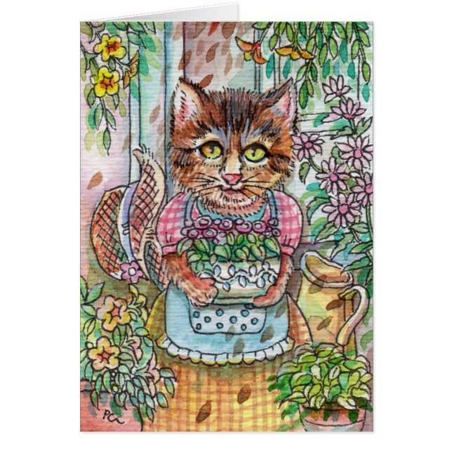 Cartão Gardener Cat (Frente)