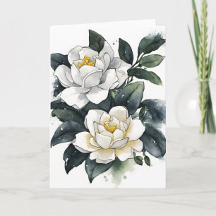 Cartão Gardenia - Flores aquarela