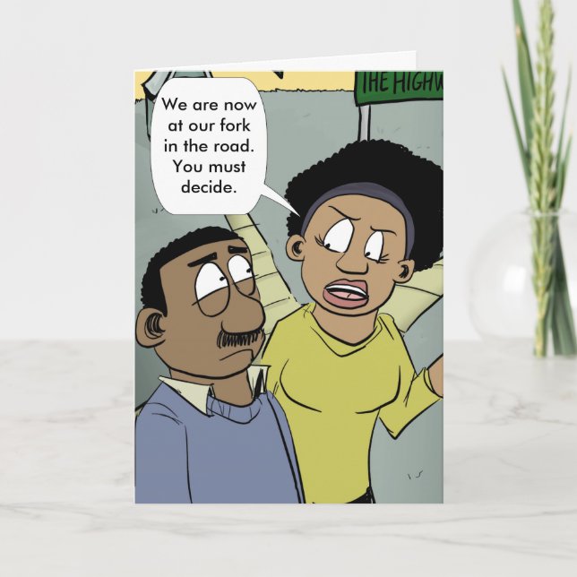 Cartão Garfo Na Estrada (Frente)