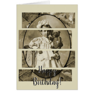 CARTÃO GAROTA ADORÁVEL COM PORTA DE URSO DE 1900