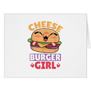 Cartão Garota Cheeseburger, Mulheres Hamburger e Cheesebu