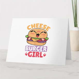 Cartão Garota Cheeseburger, Mulheres Hamburger e Cheesebu