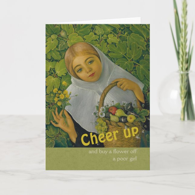 Cartão Garota com fruta e flores CC0858 Aniversário (Frente)