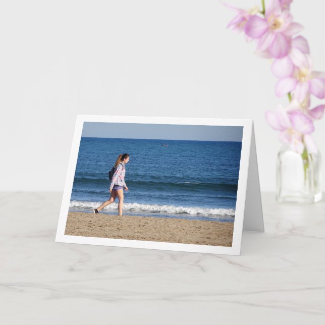 Cartão Garota da Playa de la Malvarrosa de Valencia (Orquídea)