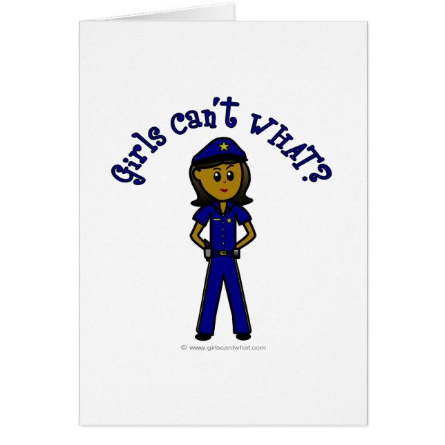 Cartão Garota da Polícia Escura (Frente)