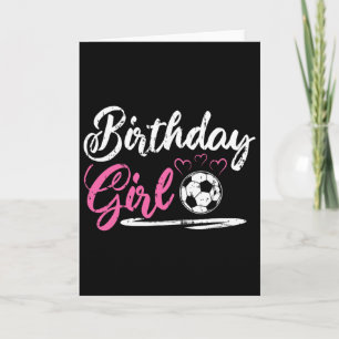 Cartão Garota de Aniversário de Futebol Legal