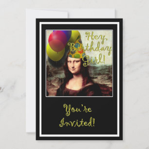 Cartão Garota de aniversário, Mona Lisa!