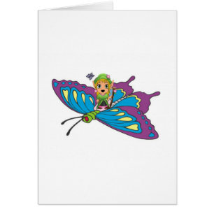 Cartão Garota de Borboleta Personalizada
