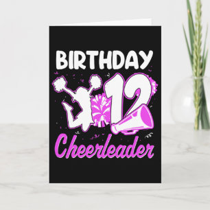 Cartão Garota de Cheerleader de 12 Anos de Idade Aniversá