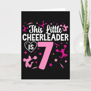 Cartão Garota de Cheerleading de 7 Anos de Idade Aniversá