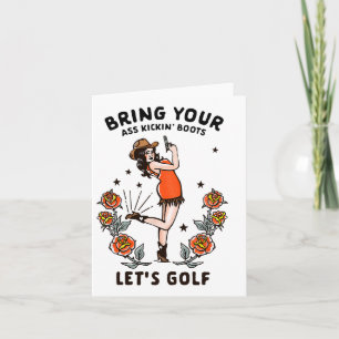 Cartão Garota de Golfe das Mulheres Engraçada Camisetas d