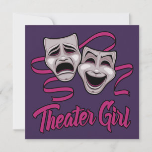 Cartão Garota de Teatro de Comédia e Tragédia
