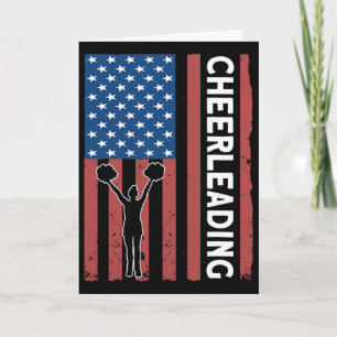 Cartão Garota de Torcida Bandeira dos EUA Cheerleading