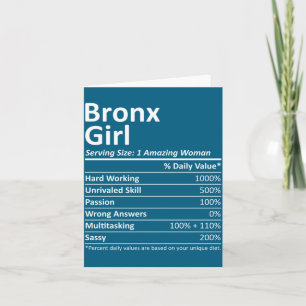 Cartão Garota do Bronx Ny Nova York Cidade Divertida Casa