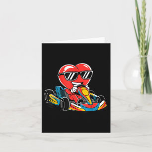 Cartão Garota do Dia de os namorados de Coração Go-kart