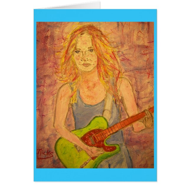 Cartão Garota do violão (Frente)