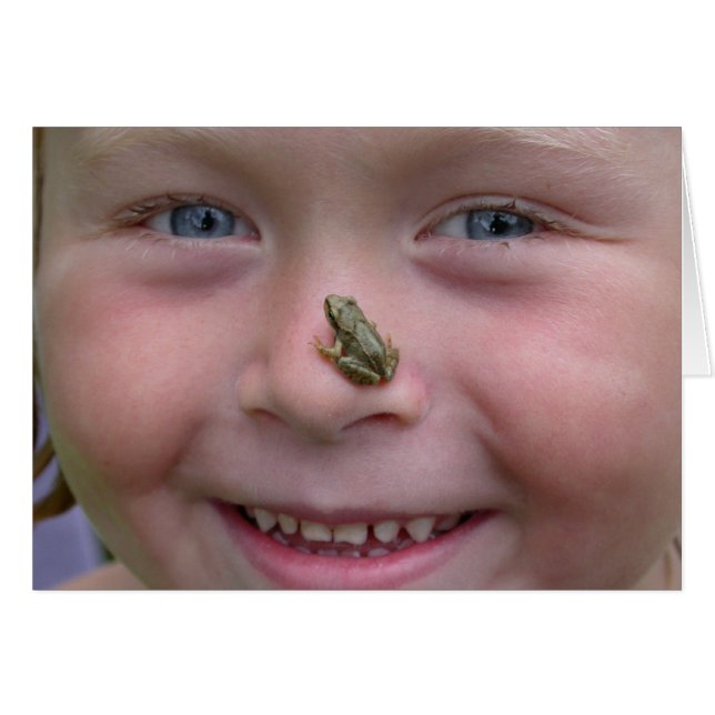 Cartão Garota Doce Com Sapo No Nariz (Frente Horizontal)