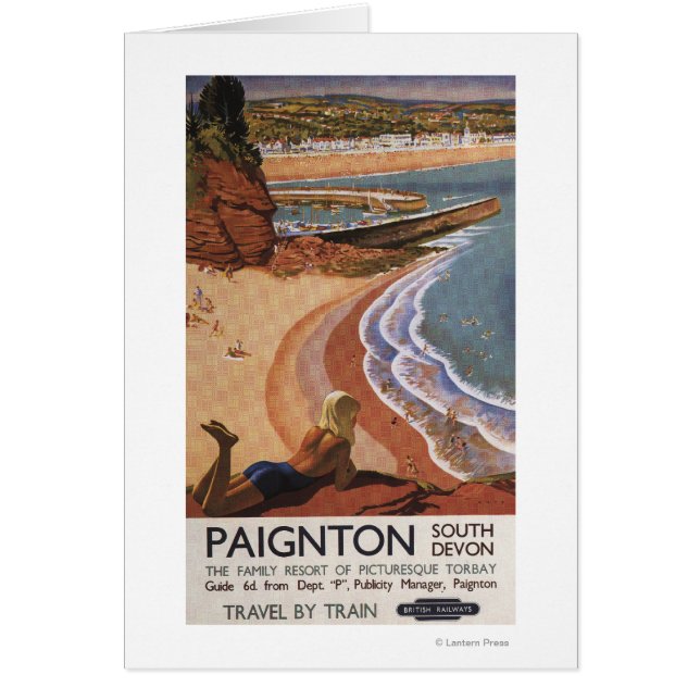 Cartão Garota dos Caminhos de Ferro Britânicos Olhando po (Frente)