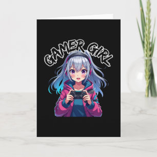 Cartão Garota Gamer Jogos Anime Vídeo Game Fofas Mulheres