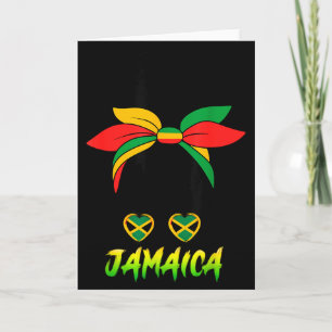 Cartão Garota Jamaicana Bandeira da Jamaica Orgulho Mulhe