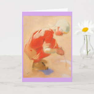 Cartão Garota na areia, Helene Schjerfbeck