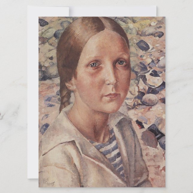 Cartão Garota na praia (Frente)