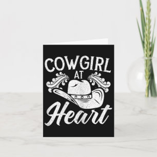 Cartão Garota No Coração Ocidental Rodeo Howdy Horseback